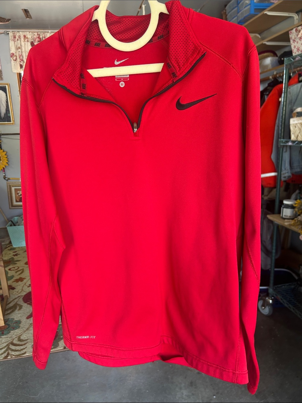 Nike Red Quarter-Zip Performance Pullover Jacket
